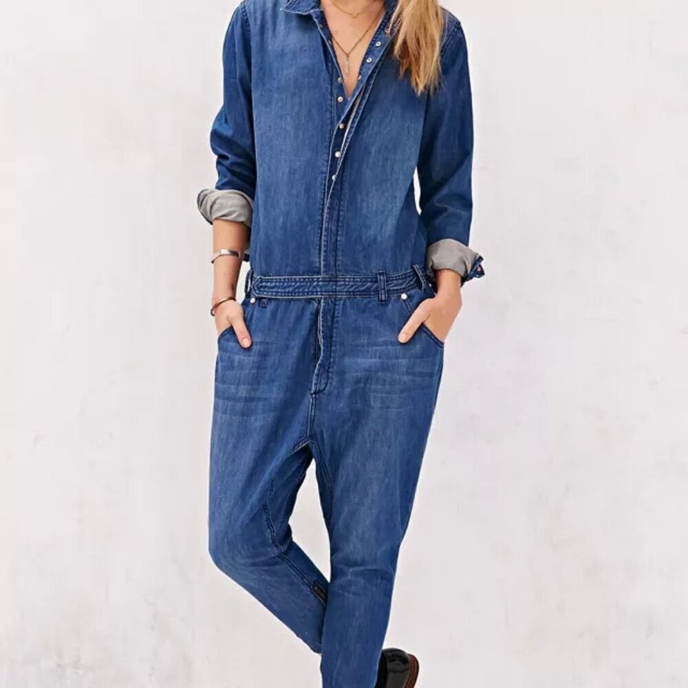 NWOT One Teaspoon Denim Long Sleeve Jumpsuit Size XS - Picture 4 of 16